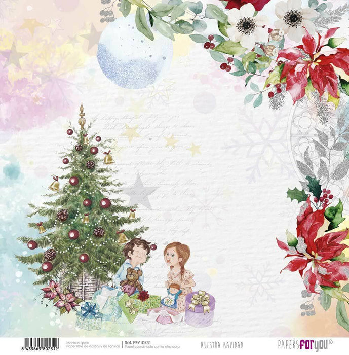 Papel arroz Papers for you 30x30cm PFY11243 Nuestra navidad PAPERS FOR YOU CENTROARTESANO