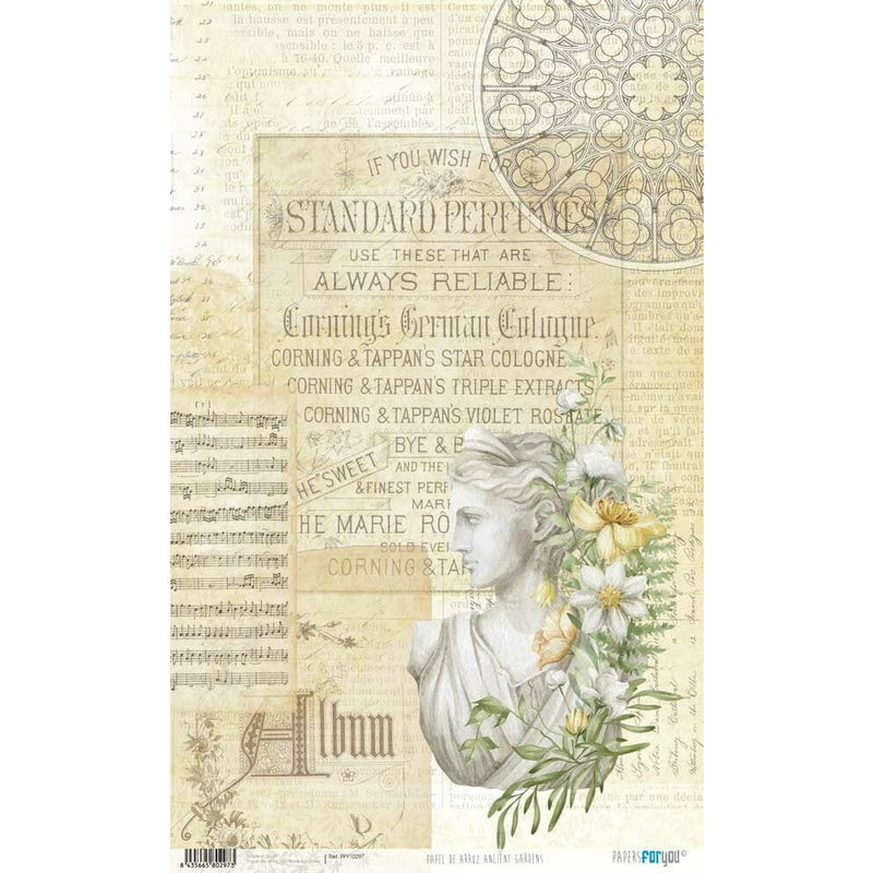 Papel arroz Papers for you 54x33cm PFY10297 Ancient gardens PAPERS FOR YOU CENTROARTESANO