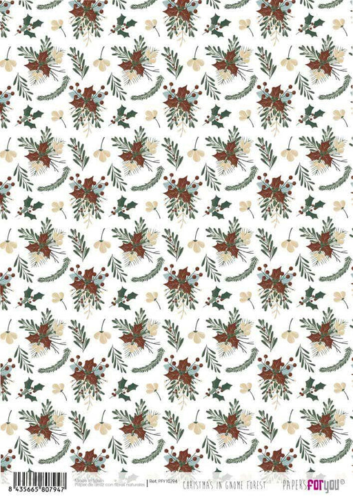 Papel arroz Papers for you 54x33cm PFY10786 Christmas Flowers PAPERS FOR YOU CENTROARTESANO