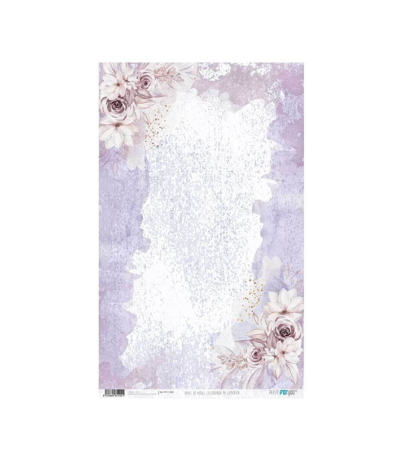 Papel arroz Papers for you 54x33cm PFY11492 Celebrando mi comunion violeta PAPERS FOR YOU CENTROARTESANO