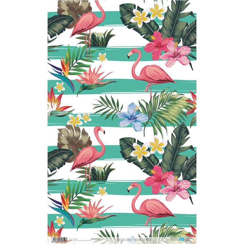 Papel arroz Papers for you 54x33cm PFY4231 Tropical Flamingo PAPERS FOR YOU CENTROARTESANO
