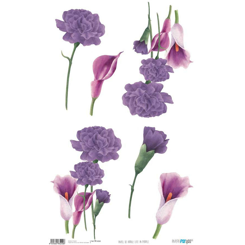 Papel arroz Papers for you 54x33cm PFY4324 Life in purple PAPERS FOR YOU CENTROARTESANO