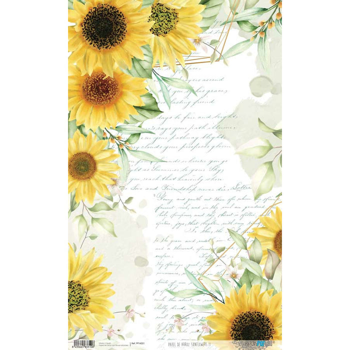 Papel arroz Papers for you 54x33cm PFY4331 Sunflowers II PAPERS FOR YOU CENTROARTESANO