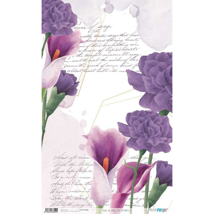 Papel arroz Papers for you 54x33cm PFY4332 Life in purple II PAPERS FOR YOU CENTROARTESANO