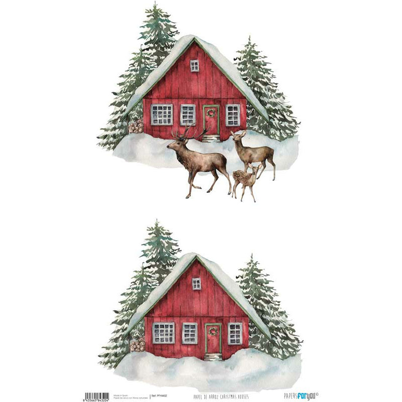 Papel arroz Papers for you 54x33cm PFY4432 Christmas Houses (navidad) PAPERS FOR YOU CENTROARTESANO