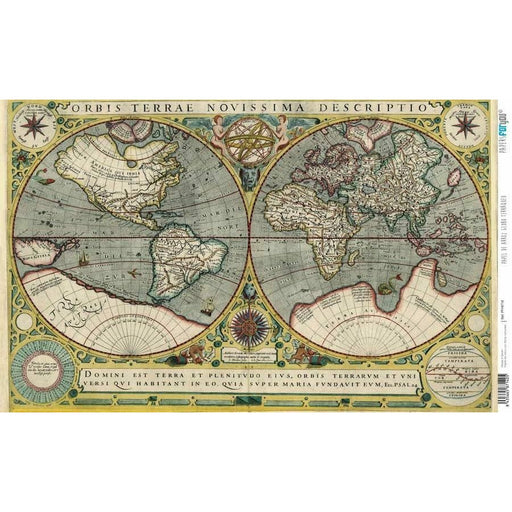 Papel arroz Papers for you 54x33cm PFY4714 Globo Terraqueo PAPERS FOR YOU CENTROARTESANO