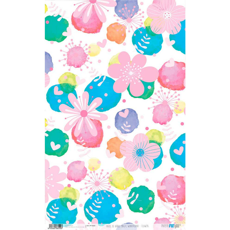 Papel arroz Papers for you cm PFY4655 Wonderland -flowers PAPERS FOR YOU CENTROARTESANO