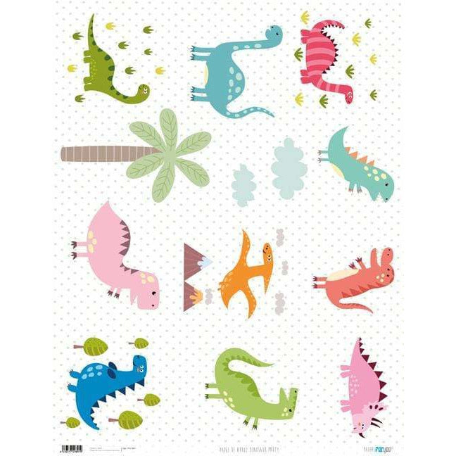 Papel Arroz Papers for You Dinosaur party PFY1891 54x70cm PAPERS FOR YOU CENTROARTESANO