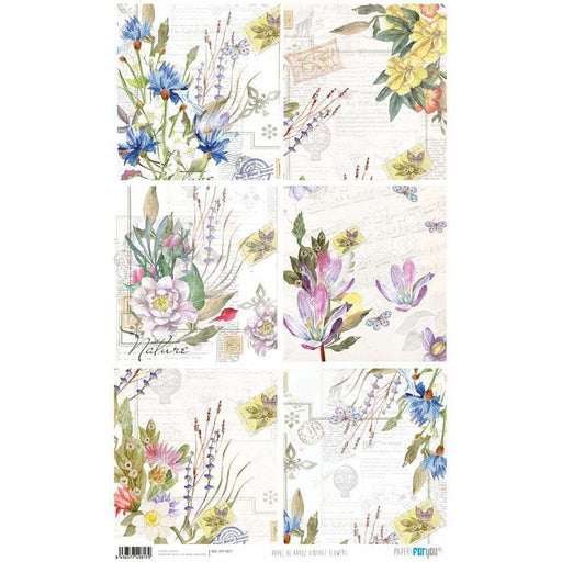 Papel arroz Papers for you PFY1817 vintage flowers 54x33cm PEPERS FOR YOU CENTROARTESANO