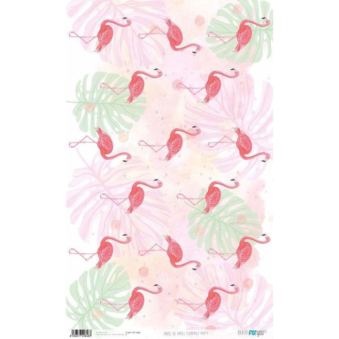 Papel arroz Papers for you PFY1848 Flamingo party 54x33cm PEPERS FOR YOU CENTROARTESANO