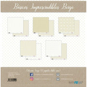 Papersforyou kit 10 papeles scrap PFY10144 Basicos Beige PAPERS FOR YOU CENTROARTESANO