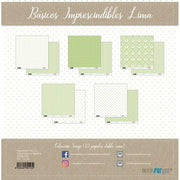 Papersforyou kit 10 papeles scrap PFY10153 Basicos Lima PAPERS FOR YOU CENTROARTESANO