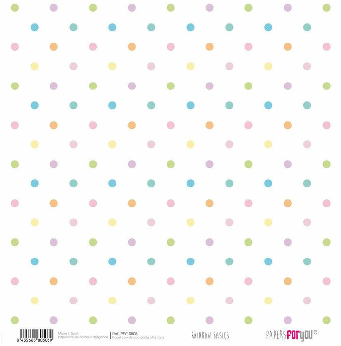 Papersforyou kit 12 papeles scrap 30X30 PFY10501 Rainbow Basics PAPERS FOR YOU CENTROARTESANO