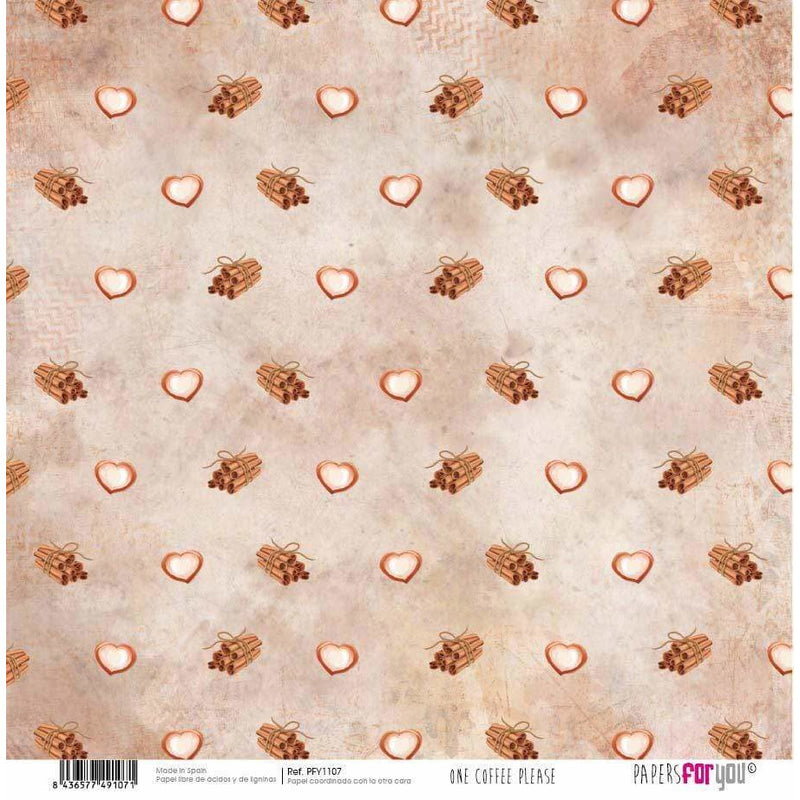 Papersforyou kit 12 papeles scrap PFY1106 One coffee please PEPERS FOR YOU CENTROARTESANO