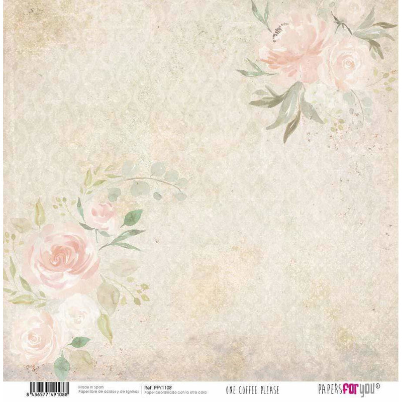 Papersforyou kit 12 papeles scrap PFY1106 One coffee please PEPERS FOR YOU CENTROARTESANO