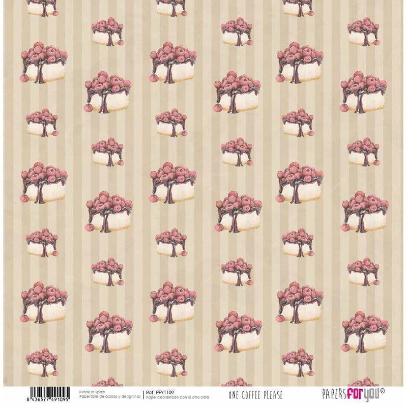 Papersforyou kit 12 papeles scrap PFY1106 One coffee please PEPERS FOR YOU CENTROARTESANO