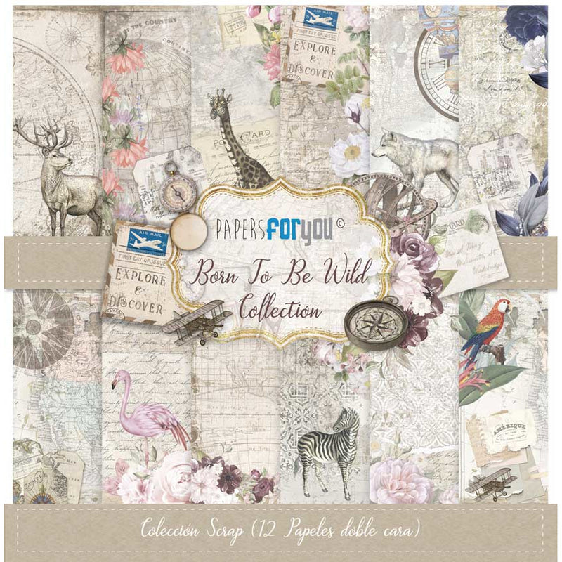 Papersforyou kit 12 scrap papers PFY2238 born to be wild