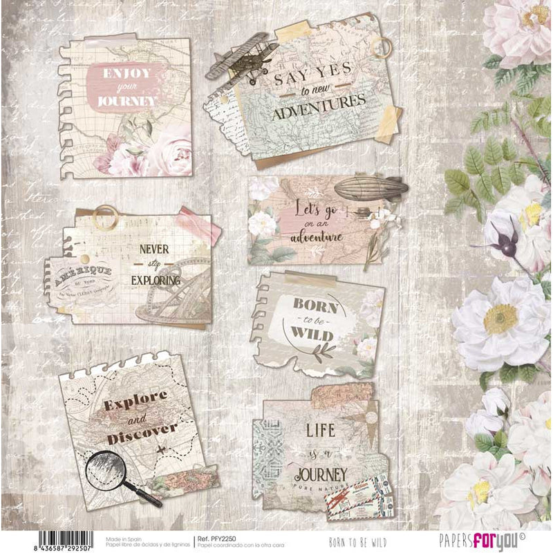 Papersforyou kit 12 scrap papers PFY2238 born to be wild