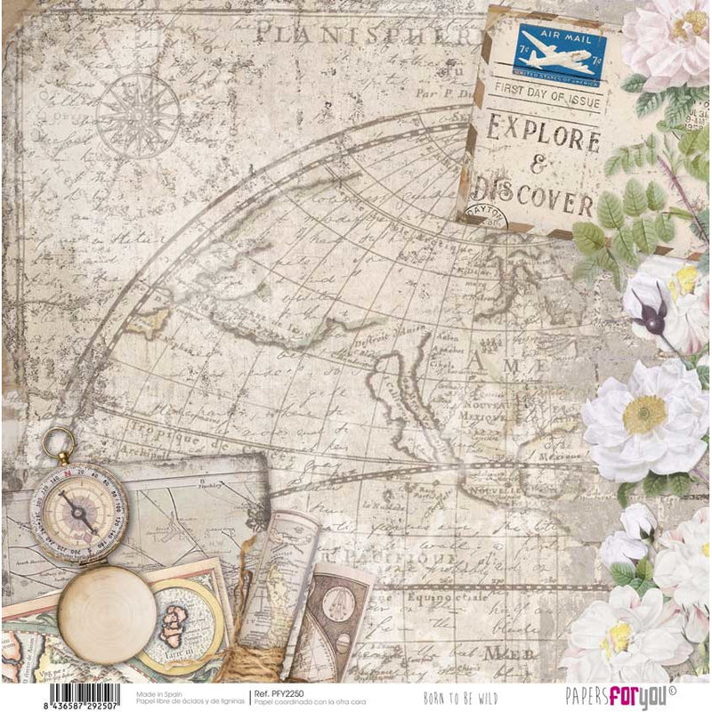 Papersforyou kit 12 scrap papers PFY2238 born to be wild