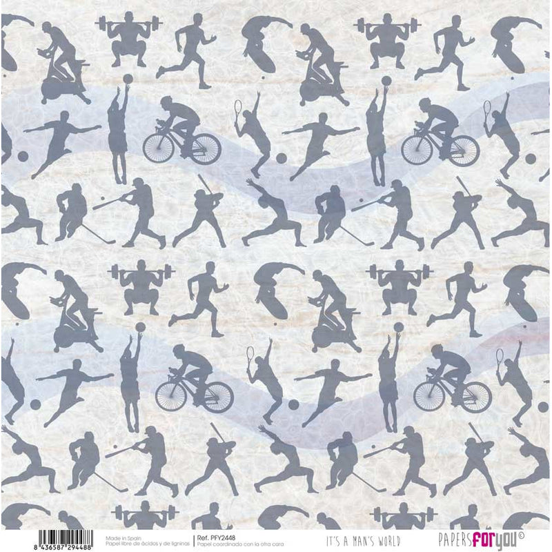Papersforyou kit 12 papeles scrap PFY2443 It´s a man¨s World Collection PAPERS FOR YOU CENTROARTESANO