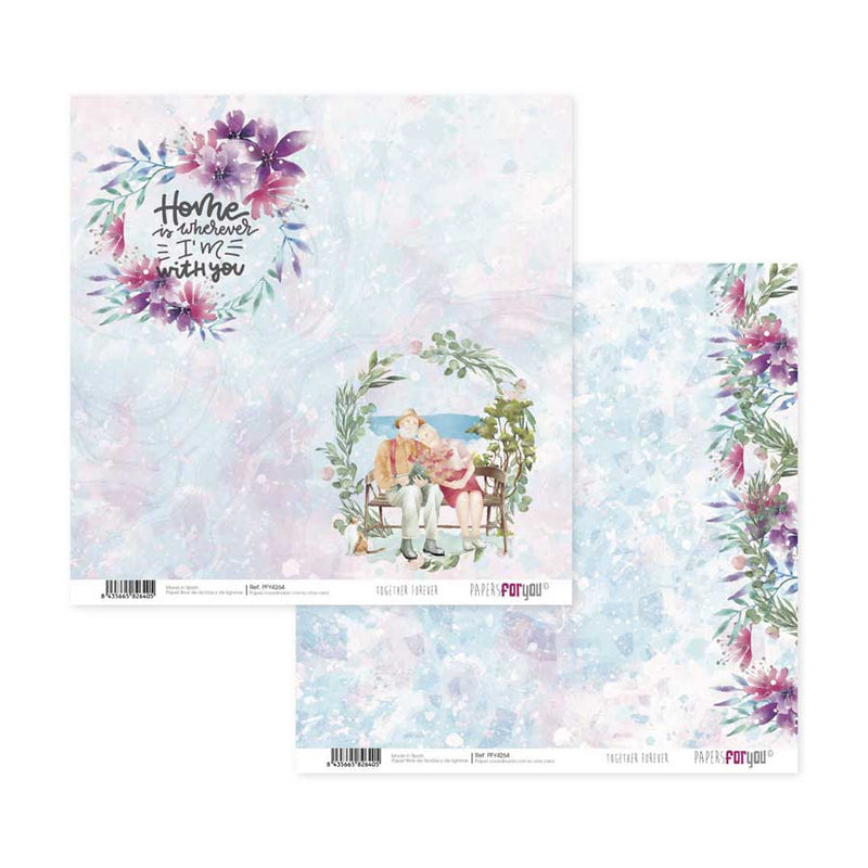 Papersforyou kit 12 papeles scrap PFY4260 Together Forver PAPERS FOR YOU CENTROARTESANO