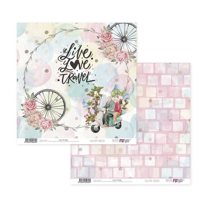 Papersforyou kit 12 papeles scrap PFY4260 Together Forver PAPERS FOR YOU CENTROARTESANO