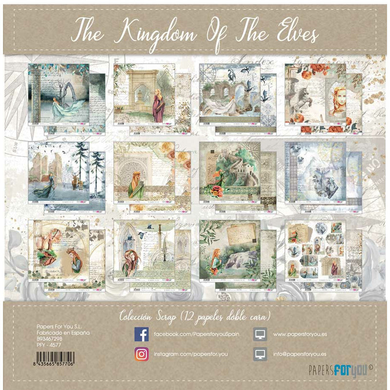Papersforyou kit 12 papeles scrap PFY4577 The kingdom of the Elves PAPERS FOR YOU CENTROARTESANO