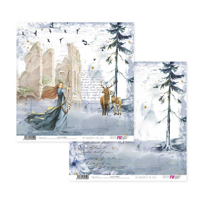 Papersforyou kit 12 papeles scrap PFY4577 The kingdom of the Elves PAPERS FOR YOU CENTROARTESANO