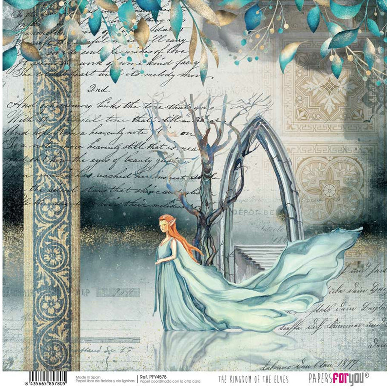 Papersforyou kit 12 papeles scrap PFY4577 The kingdom of the Elves PAPERS FOR YOU CENTROARTESANO