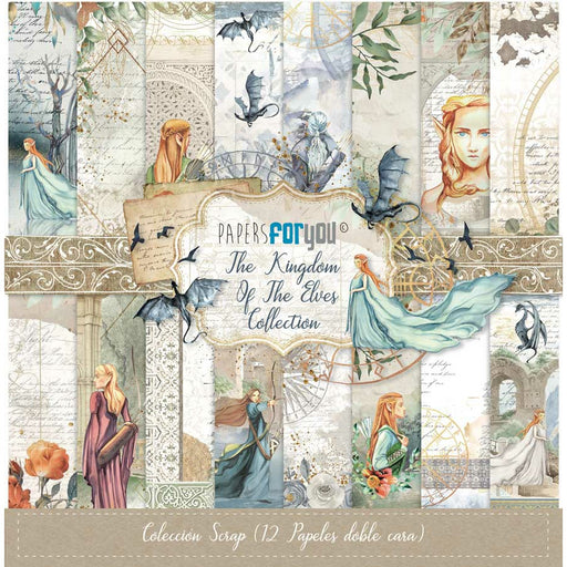 Papersforyou kit 12 papeles scrap PFY4577 The kingdom of the Elves PAPERS FOR YOU CENTROARTESANO