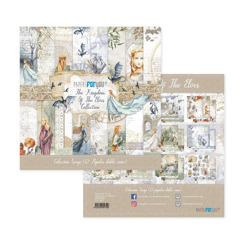Papersforyou kit 12 papeles scrap PFY4577 The kingdom of the Elves PAPERS FOR YOU CENTROARTESANO