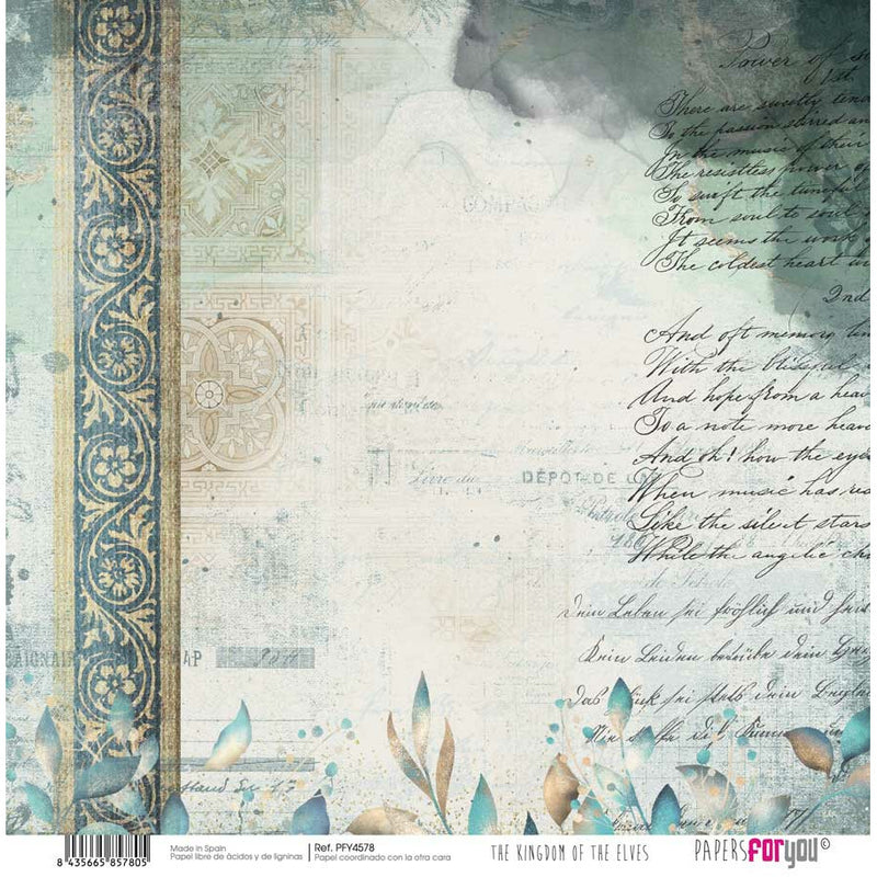 Papersforyou kit 12 papeles scrap PFY4577 The kingdom of the Elves PAPERS FOR YOU CENTROARTESANO