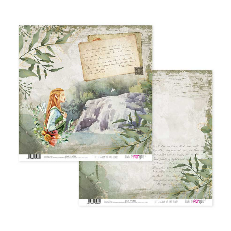 Papersforyou kit 12 papeles scrap PFY4577 The kingdom of the Elves PAPERS FOR YOU CENTROARTESANO