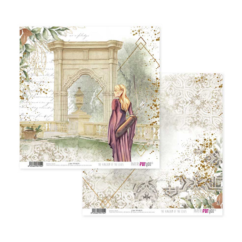 Papersforyou kit 12 papeles scrap PFY4577 The kingdom of the Elves PAPERS FOR YOU CENTROARTESANO