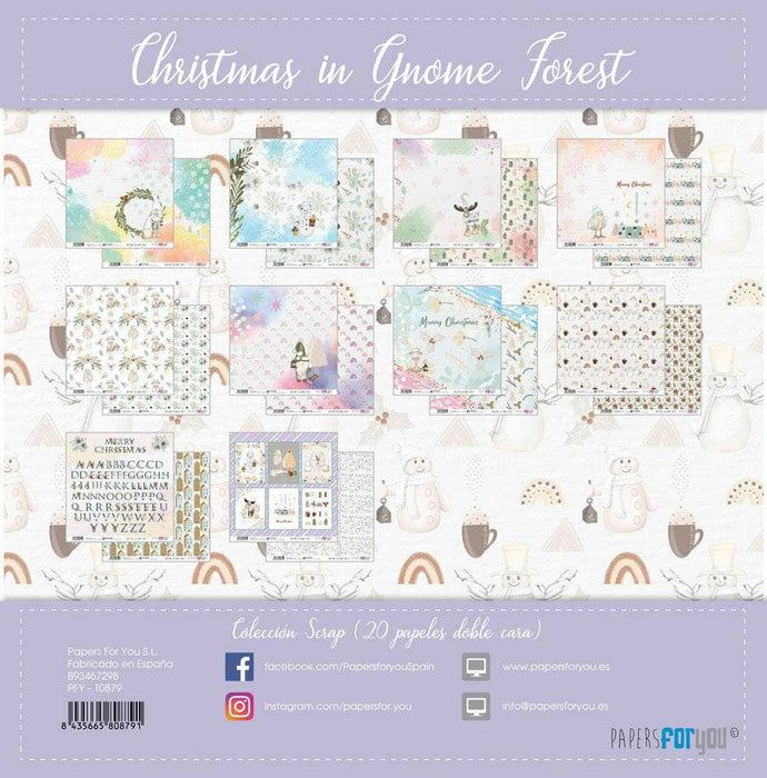 Papersforyou kit 24 papeles scrap 20x20 PFY10879 Christmas in Gnome Forest PAPERS FOR YOU CENTROARTESANO