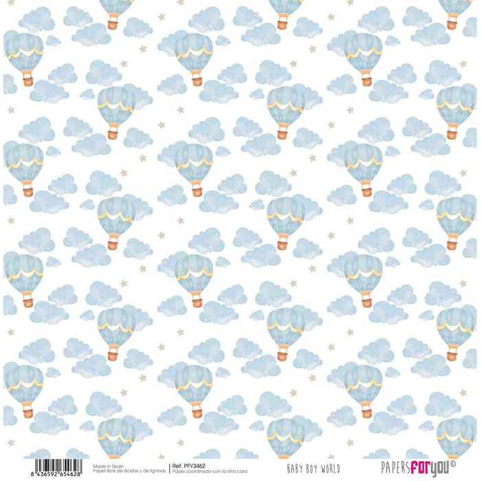 Papersforyou kit 8 papeles scrap PYF3460 Baby boy world PAPERS FOR YOU CENTROARTESANO