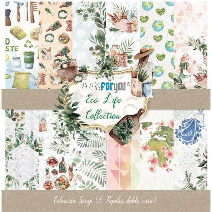 Papersforyou kit 8 papeles scrap PYF4251 Eco Life PAPERS FOR YOU CENTROARTESANO