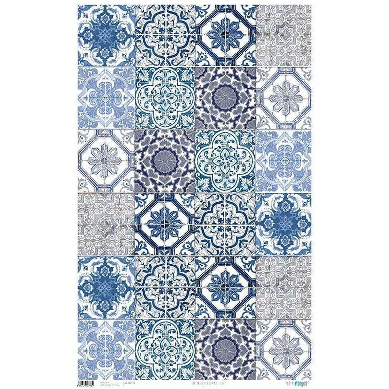 Papersforyou papel cartonaje 76x48cm pfy1776 Old Ceramic tiles PAPERS FOR YOU CENTROARTESANO