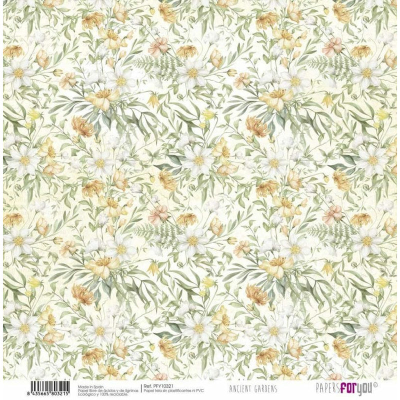 Papersforyou papel entelado scrap 30x30 PFY10321 Ancient Gardens PAPERS FOR YOU CENTROARTESANO