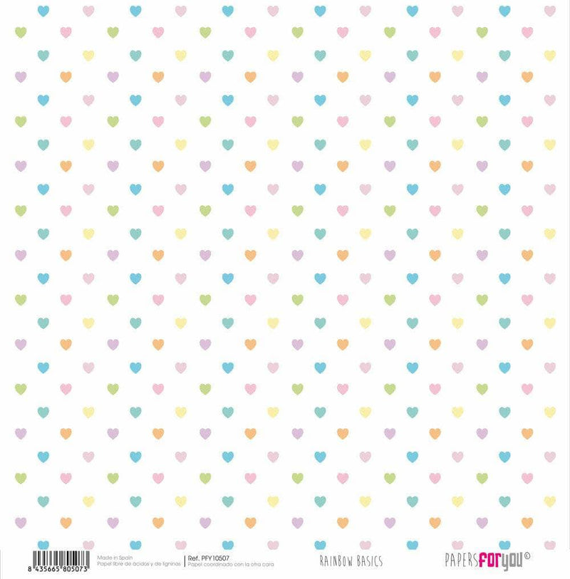 Papersforyou papel entelado scrap 30x30 PFY10551 Rainbow Basics rayas PAPERS FOR YOU CENTROARTESANO