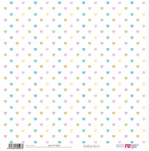 Papersforyou papel entelado scrap 30x30 PFY10551 Rainbow Basics rayas PAPERS FOR YOU CENTROARTESANO