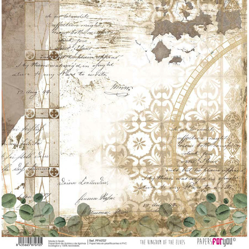 Papersforyou papel entelado scrap 30x30 PFY4707 The Kingdon of the leves PAPERS FOR YOU CENTROARTESANO