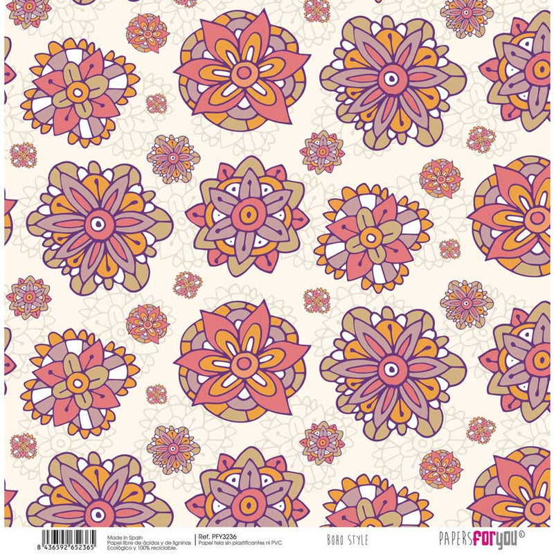 Papersforyou papel entelado scrap  Boho Style PFY-3236 PAPERS FOR YOU CENTROARTESANO