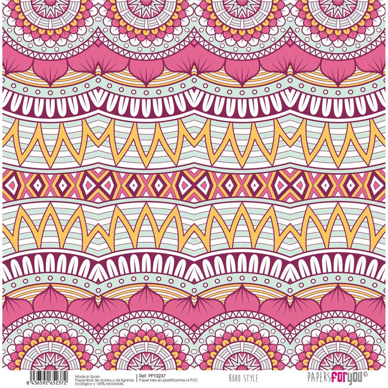 Papersforyou papel entelado scrap  Boho Style PFY-3237 PAPERS FOR YOU CENTROARTESANO