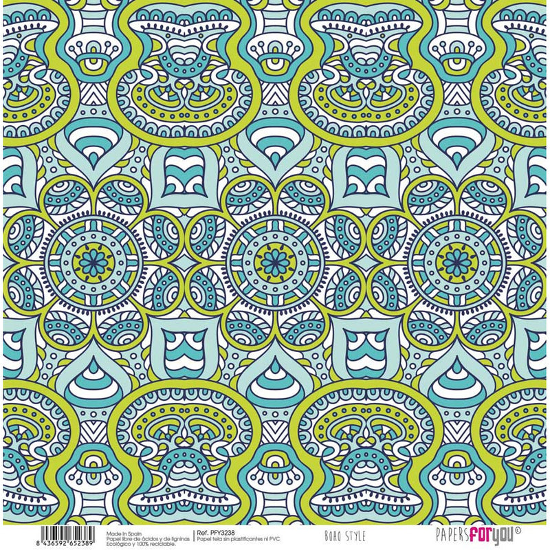 Papersforyou papel entelado scrap  Boho Style PFY-3238 PAPERS FOR YOU CENTROARTESANO