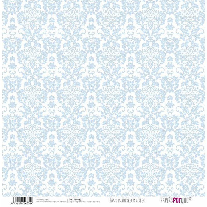 Papersforyou papel scrap  arabesco/azul bebe rayas  PFY-032 PAPERS FOR YOU CENTROARTESANO