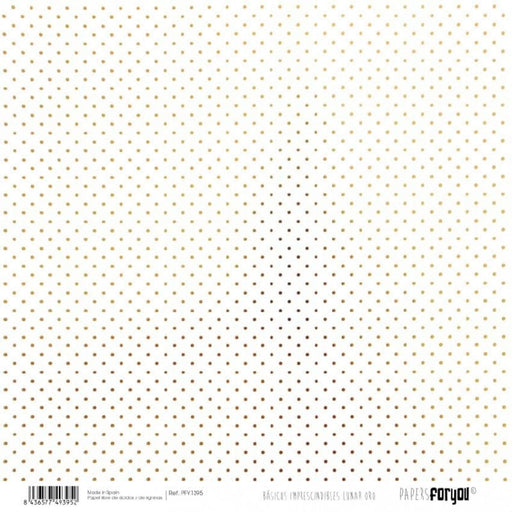 Papersforyou papel scrap basico metalico PFY1395 dorado mini lunares PAPERS FOR YOU CENTROARTESANO