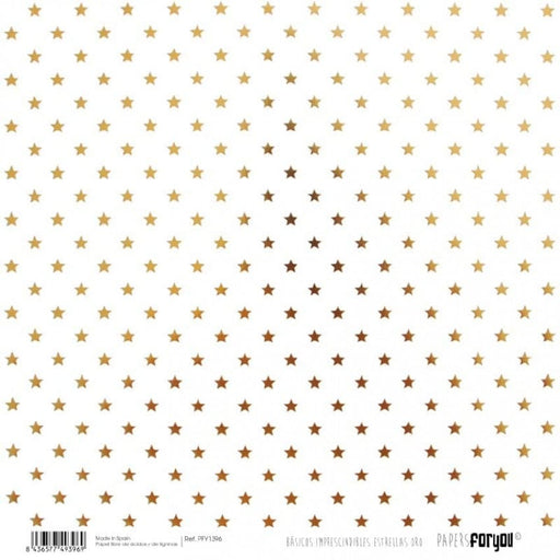 Papersforyou papel scrap basico metalico PFY1396 dorado ESTRELLAS PAPERS FOR YOU CENTROARTESANO