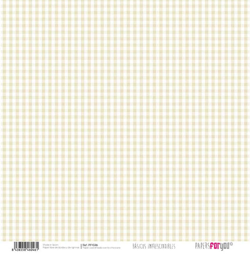 Papersforyou papel scrap basico PFY-046 beige lunares /vichy PAPERS FOR YOU CENTROARTESANO