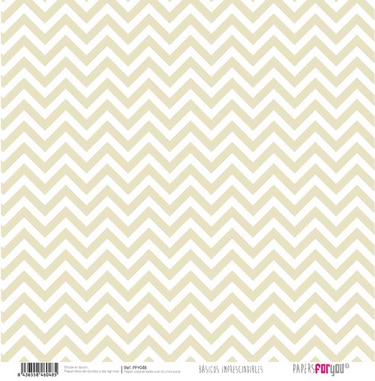 Papersforyou papel scrap basico PFY-048 beige estrellas /zig zag PAPERS FOR YOU CENTROARTESANO
